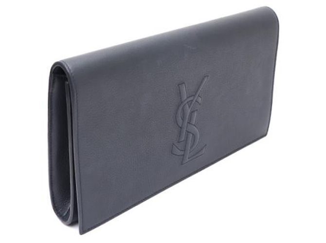 Saint Laurent Clutch con patta Monogram Blu - vista 11