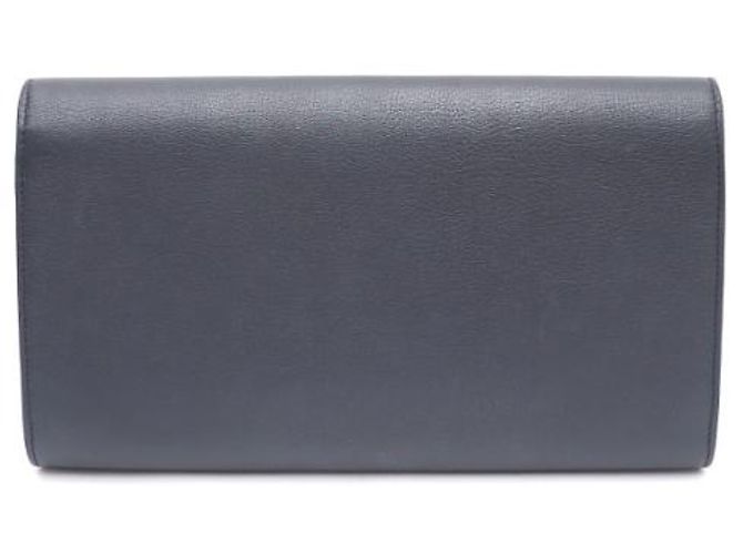 Saint Laurent Clutch con patta Monogram Blu - vista 12
