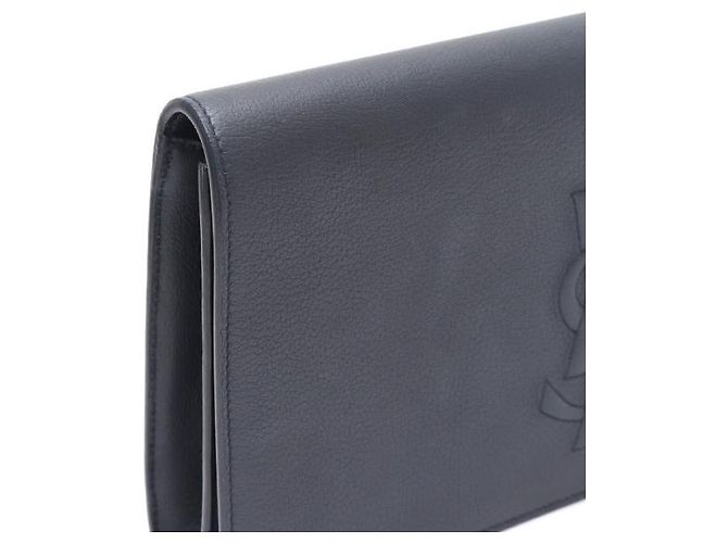 Saint Laurent Clutch con patta Monogram Blu - vista 13