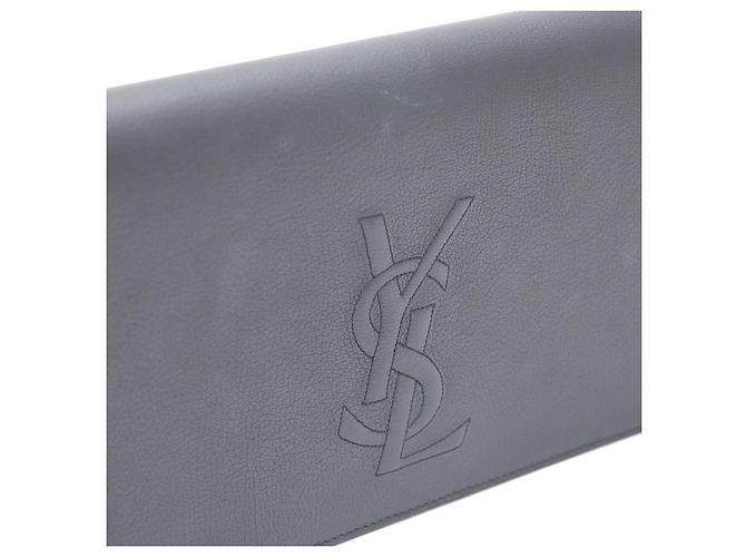Saint Laurent Clutch con patta Monogram Blu - vista 14