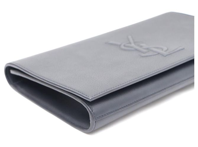 Saint Laurent Clutch con patta Monogram Blu - vista 15