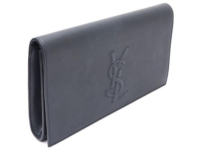 Saint Laurent Clutch con patta Monogram Blu - vista 2