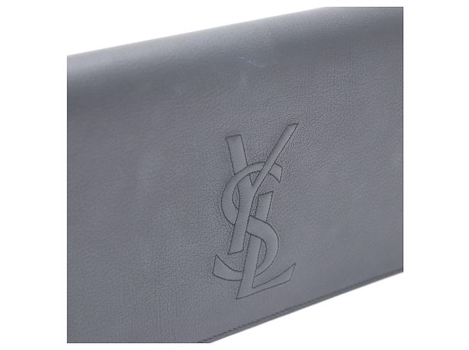 Saint Laurent Clutch con patta Monogram Blu - vista 5