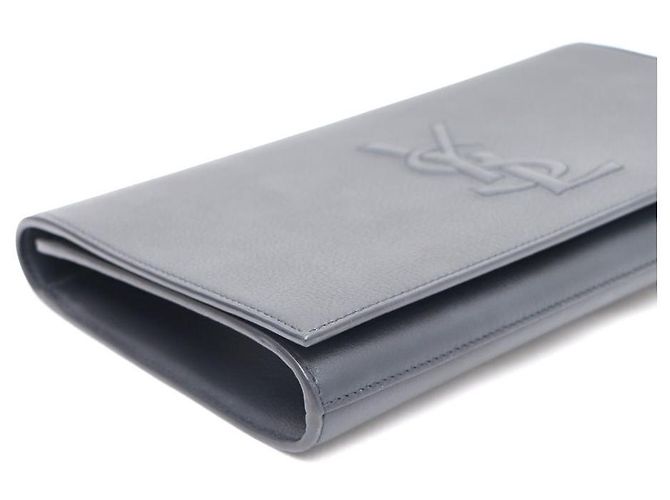 Saint Laurent Clutch con patta Monogram Blu - vista 6
