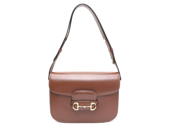 Gucci Borsa a tracolla e borsa a spalla in pelle marrone con morsetto - vista 11