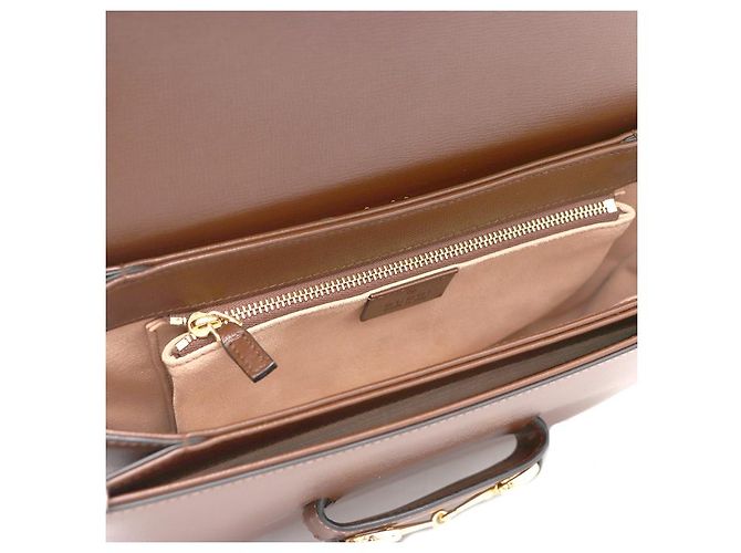 Gucci Borsa a tracolla e borsa a spalla in pelle marrone con morsetto - vista 20