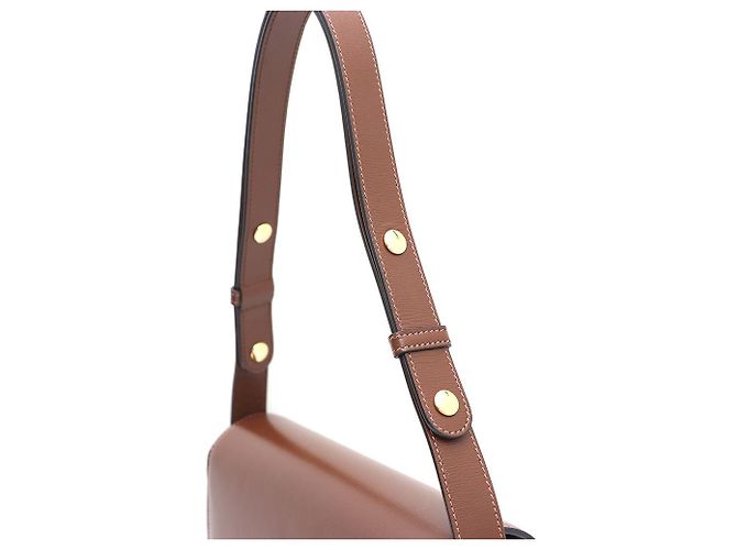 Gucci Borsa a tracolla e borsa a spalla in pelle marrone con morsetto - vista 4
