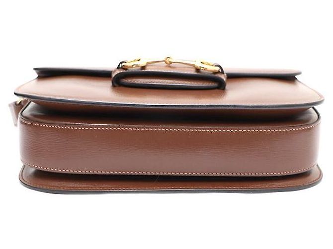 Gucci Borsa a tracolla e borsa a spalla in pelle marrone con morsetto - vista 8