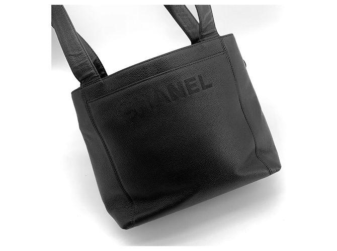 Chanel Borsa a Tracolla Logo Caviar Nero - vista 2