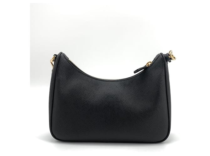 Prada Borsa Hobo Multi in Saffiano Nera Nero - vista 10