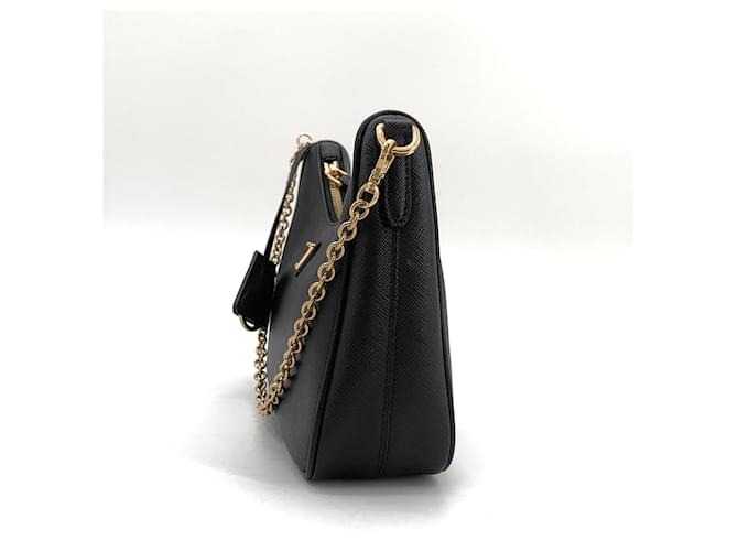 Prada Borsa Hobo Multi in Saffiano Nera Nero - vista 11