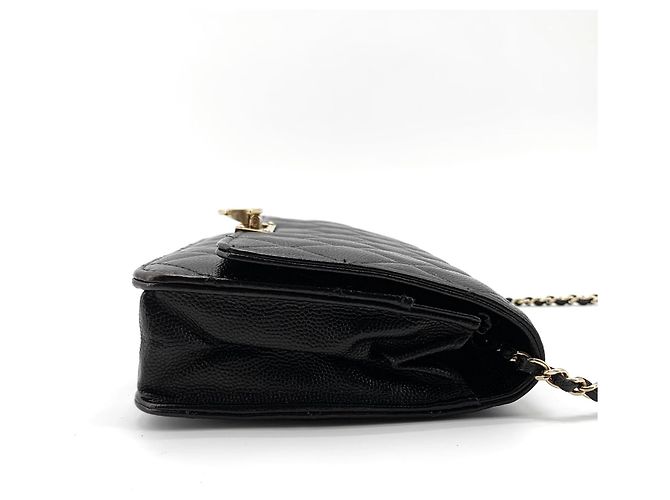 Chanel Mini borsa a tracolla WOC in Caviar dorato Nero - vista 5