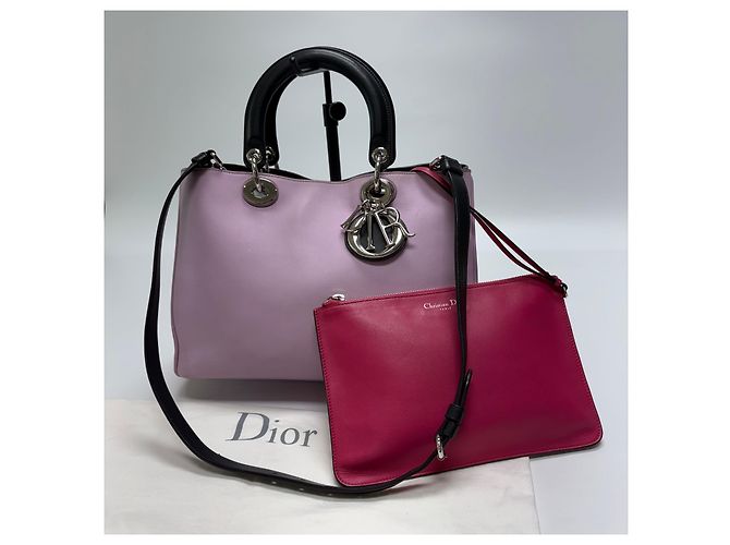 Diorissimo Leder Medium Tote Bag und Pouch Set Pink - Ansicht 3
