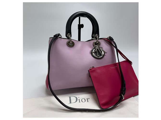 Diorissimo Leder Medium Tote Bag und Pouch Set Pink - Ansicht 4