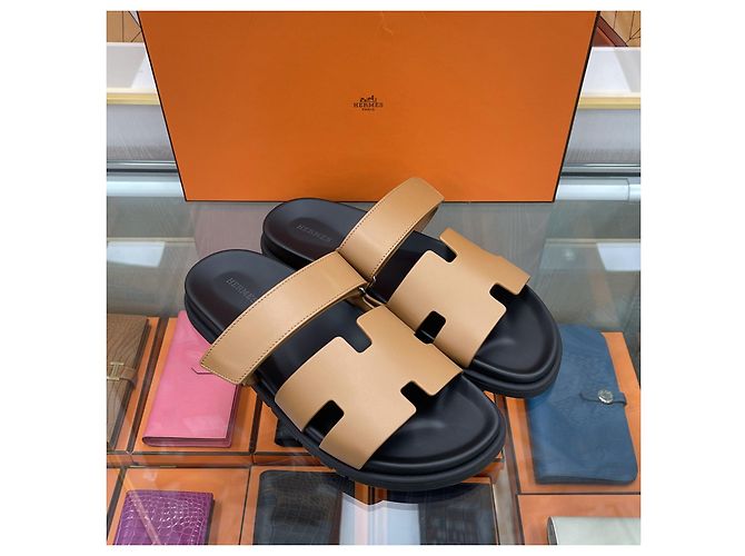 Hermès Sandali ciabatte da uomo Cipre Gold D'oro - vista 3
