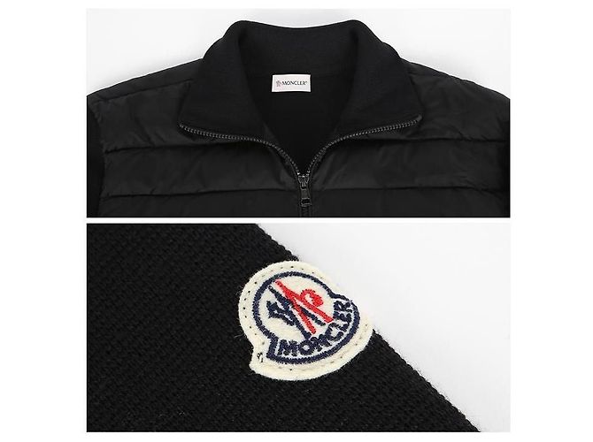 Moncler Cardigan mit Reißverschluss und Logo-Patch Schwarz - Ansicht 14