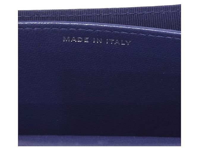 Portafoglio Chanel in pelle d'agnello blu - vista 8