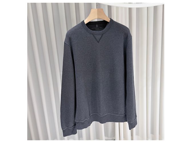 Brunello Cucinelli Grauer Crewneck-Sweatshirt aus Baumwolle Grade/XL) Braun - Ansicht 3