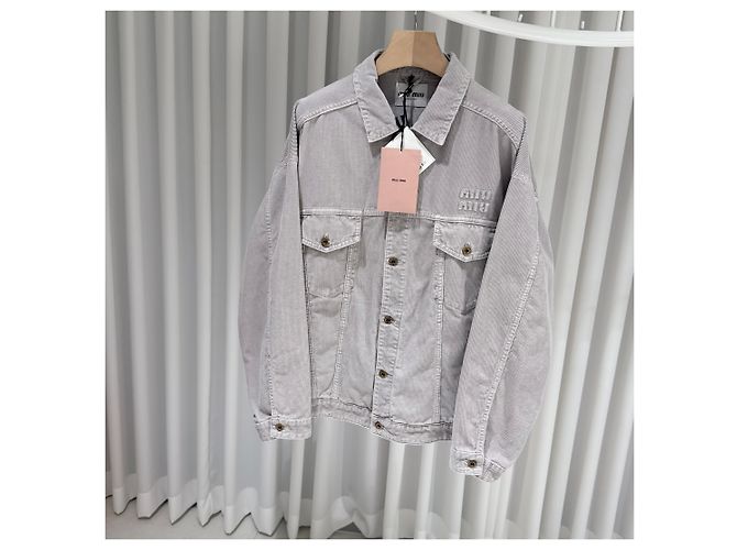 Miu Miu Blouson in velluto a coste lavato Grigio Marrone - vista 2