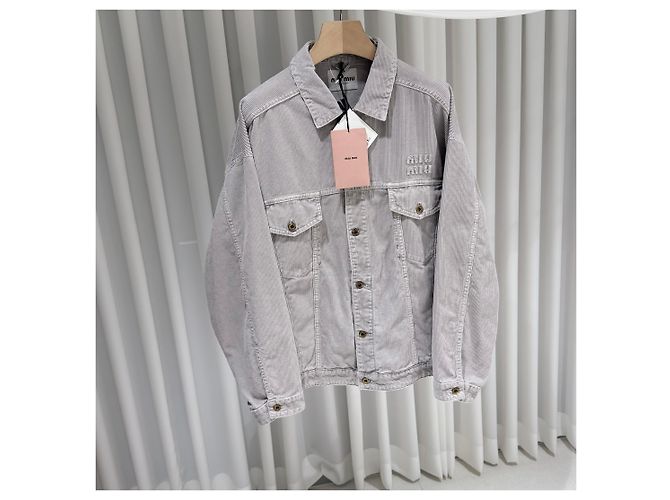 Miu Miu Blouson in velluto a coste lavato Grigio Marrone - vista 4