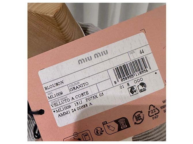 Miu Miu Blouson in velluto a coste lavato Grigio Marrone - vista 5