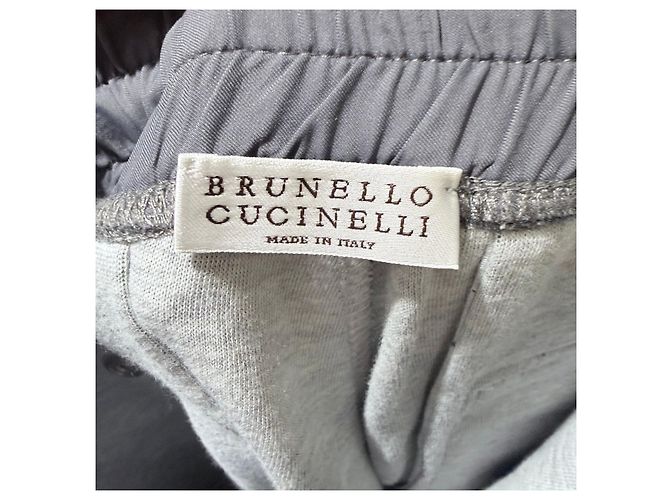 Brunello Cucinelli Cotton Dark Gray Elasticated Training Pants Brown - view 6