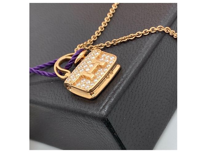 Collar Hermès Constance en oro rosa 18k Dorado - vista 2