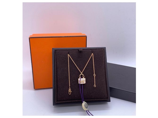 Collar Hermès Constance en oro rosa 18k Dorado - vista 6