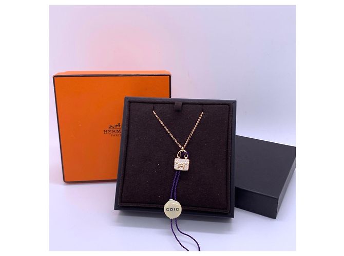 Collar Hermès Constance en oro rosa 18k Dorado - vista 7