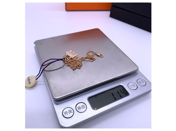 Collar Hermès Constance en oro rosa 18k Dorado - vista 8