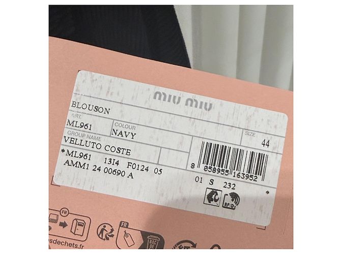 Miu Miu Cord Blouson Jacke Navy Blau - Ansicht 5