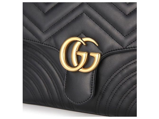 Gucci Borsa a spalla e a mano GG Marmont Matelassé con manico superiore DTDIT Black Nero - vista 4
