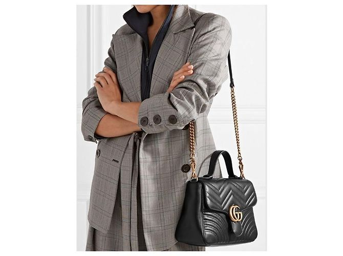 Gucci Borsa a spalla e a mano GG Marmont Matelassé con manico superiore DTDIT Black Nero - vista 9