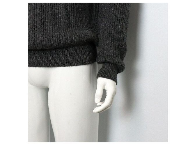 Prada Gray Solid Men's Knit Sweater - view 3