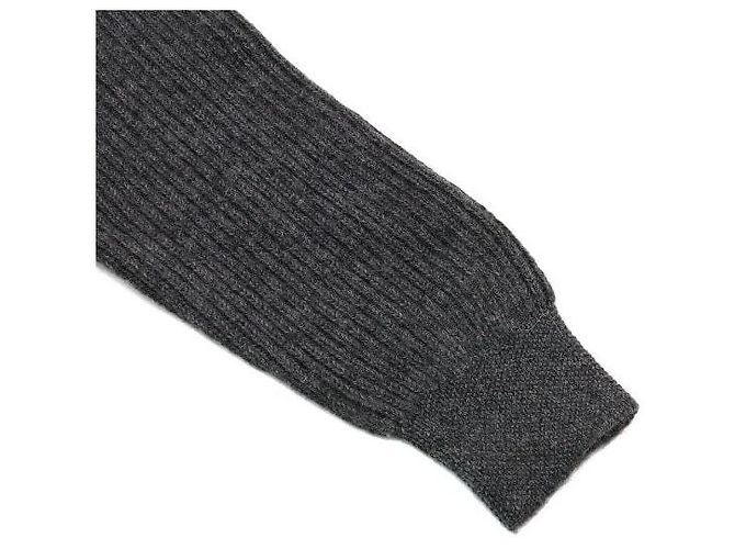 Prada Gray Solid Men's Knit Sweater - view 7