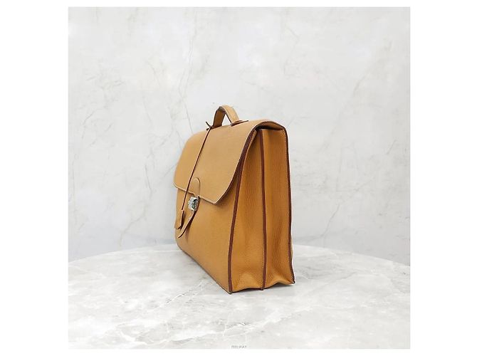 Hermès Mallette Depeche Sesame Gold Doré - vue 2