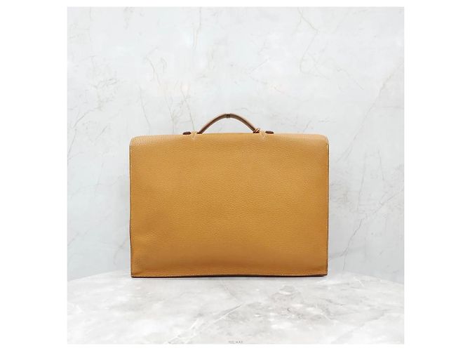 Hermès Mallette Depeche Sesame Gold Doré - vue 3