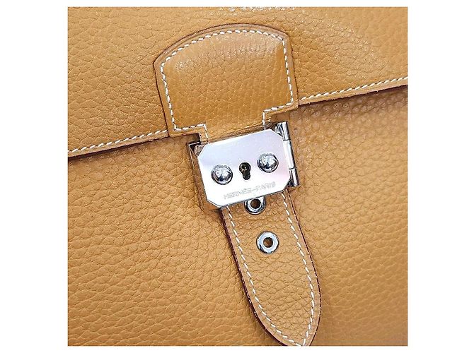 Hermès Mallette Depeche Sesame Gold Doré - vue 5