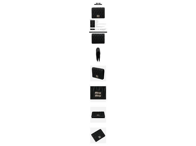 Miu Miu Cartera bi-fold Matelassé Black AFPP Negro - vista 2