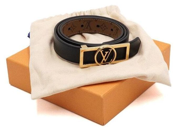 Louis Vuitton Cinturón reversible para mujer Monogram Dauphine Negro - vista 9