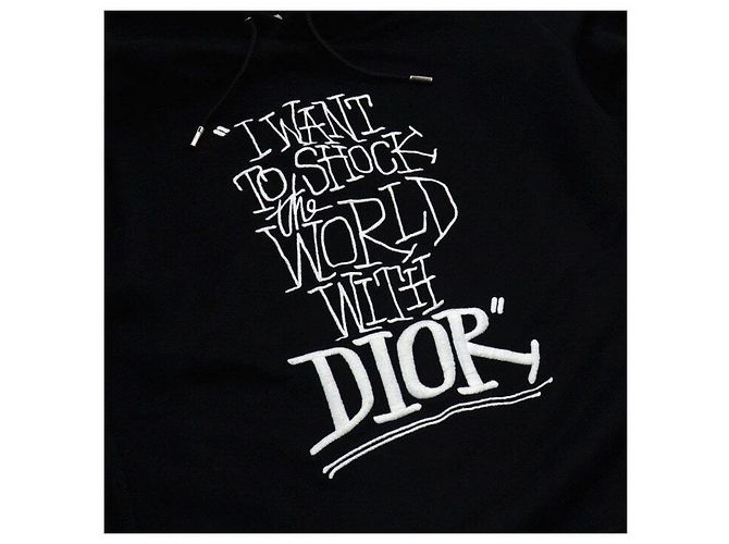 Dior Shock The World Oversized Hoodie für Herren Schwarz - Ansicht 7