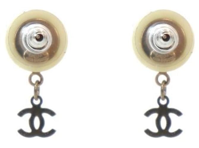 Chanel Pendientes redondos Coco CC Blanco - vista 3