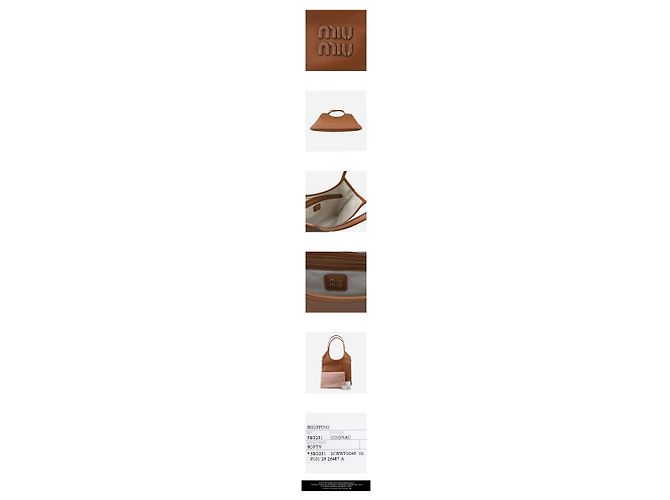 Miu Miu Leder-Tote-Bag Cognac Braun - Ansicht 3