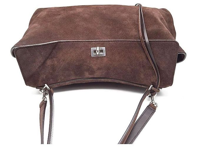 Borsa Balenciaga Suede Rodeo Medium Marrone in scamosciato - vista 6
