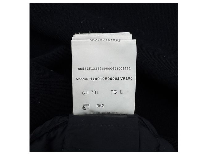 Moncler Cardigã acolchoado masculino em malha de algodão tricotada preto e azul marinho - vista 13