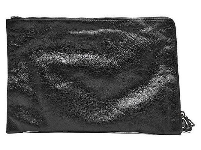 Clutch Balenciaga Motor Classic in pelle nera Nero - vista 3