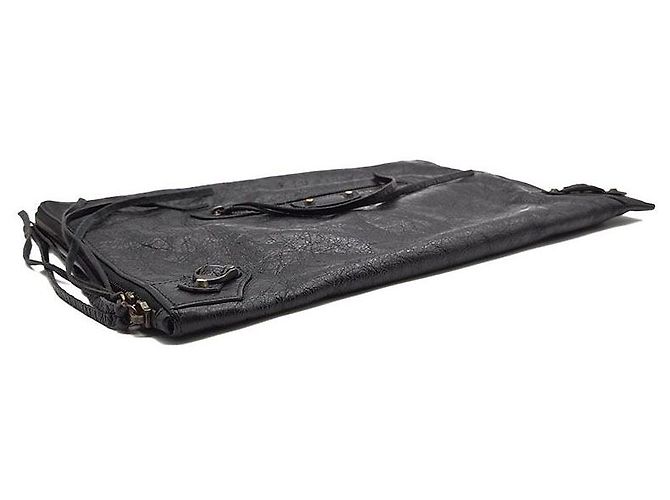 Clutch Balenciaga Motor Classic in pelle nera Nero - vista 6