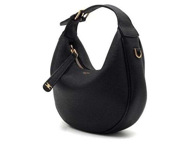 Céline Borsa tote e a tracolla Tin Lulu in vitello grana nera - vista 3