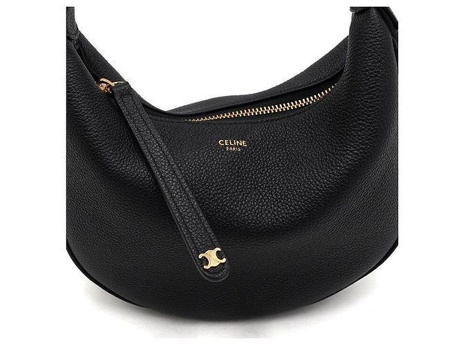 Céline Borsa tote e a tracolla Tin Lulu in vitello grana nera - vista 8