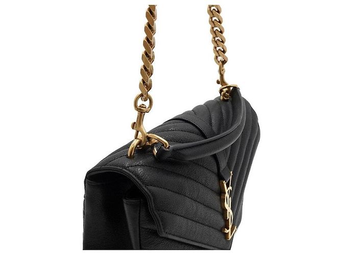 Saint Laurent Borsa Tote Monogram Matelassé Medium, Borsa a Tracolla e a Spalla Black Gold Nero - vista 10